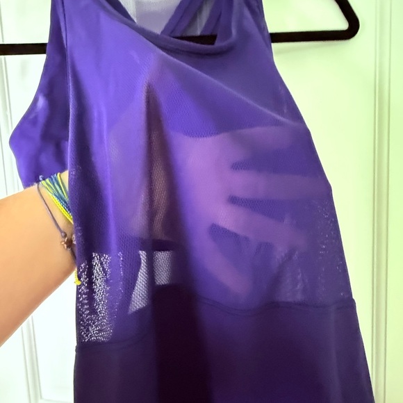 Lululemon Purple Fast As Light 2 in 1 Tank Workout Top with Cut Out Design - Picture 6 of 11